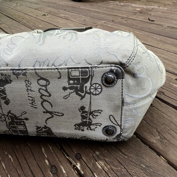 Coach Horse & Carriage Purse Shoulder Bag Gray Hobo - Picture 8 of 15